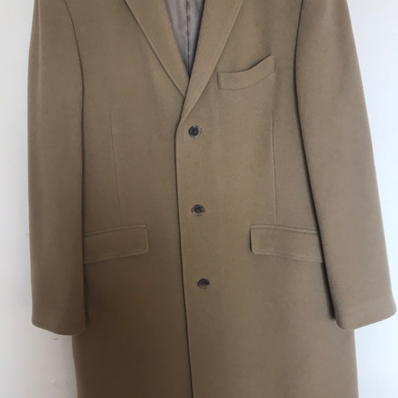 Lands’ End Men’s Tan Wool Overcoat Duster Size 42 - Picture 4 of 8